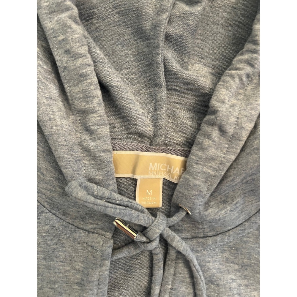 Michael Kors Womens Gray Crossover Tulip Hem V-Neck Hoodie Sweatshirt Size M - Picture 3 of 5